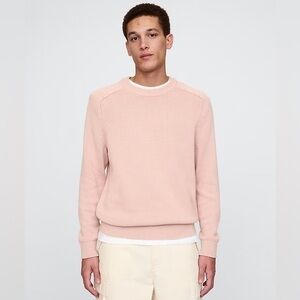GAP Men’s Raglan Crewneck Heavy Knit Cotton Sweater in Willow Pink Size Medium